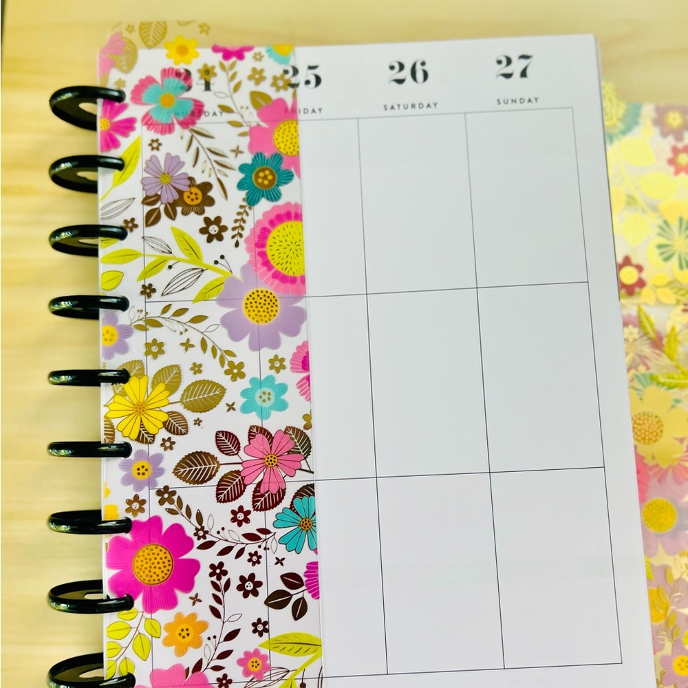 Rainbow  floral Dashboard Fit the Happy Planner skinny, classic size or big